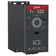 Industrial electronic control device with display and buttons.